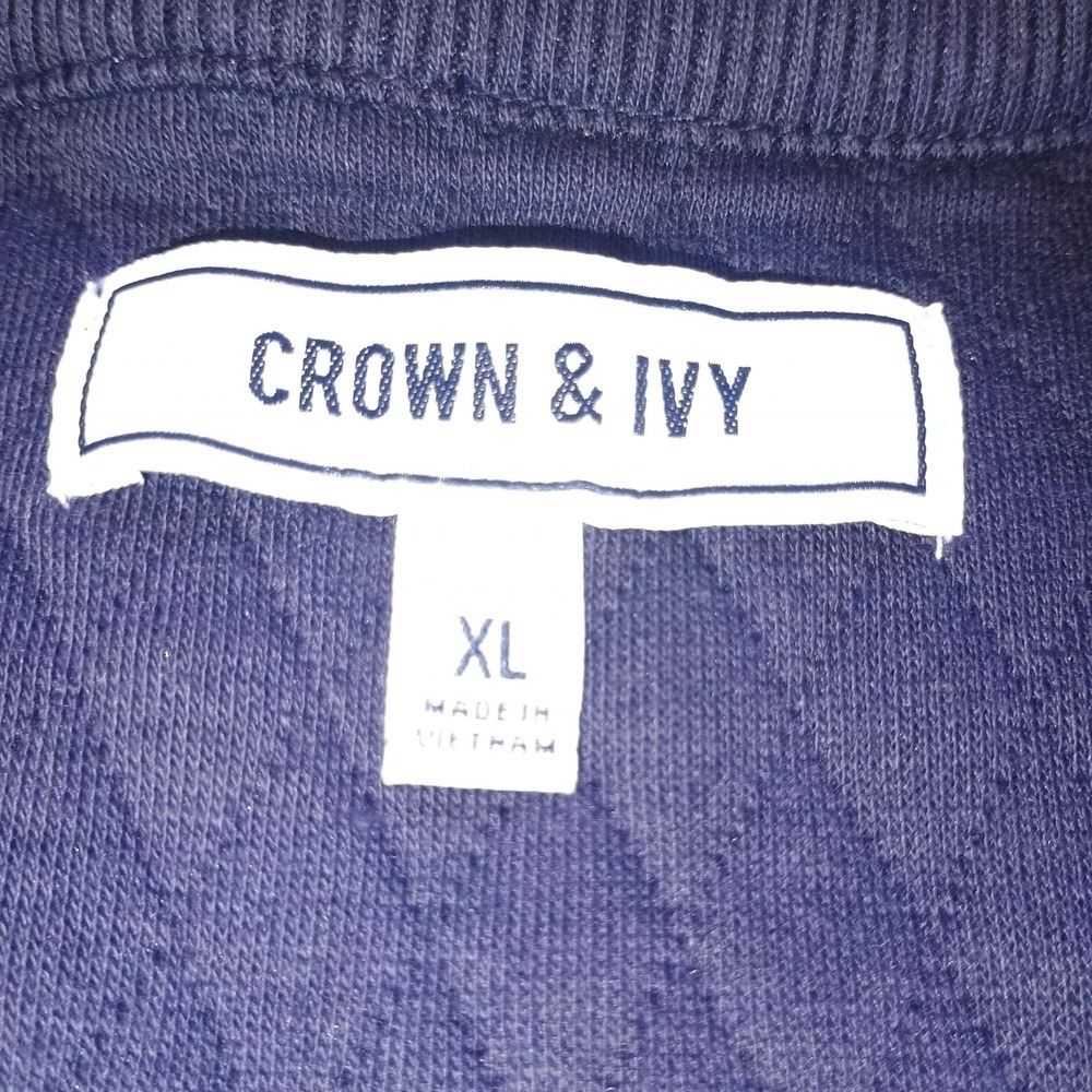 Crown & Ivy Men's Quilted Pullover Sweatshirt XL 1/4 Zip Mock Neck Casual - Picture 5 of 8